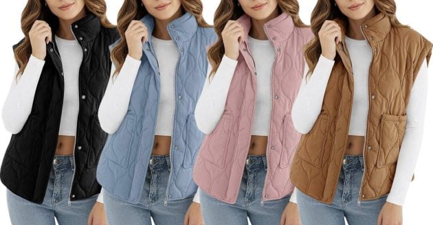 Womens Quilted Puffer Vest 
